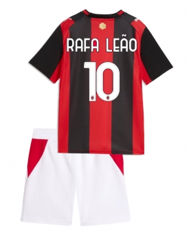 Billige Fotballdrakt AC Milan Rafael Leao #10 Replika Hjemmedraktsett Barn 2026-27 Kortermet (med bukser)